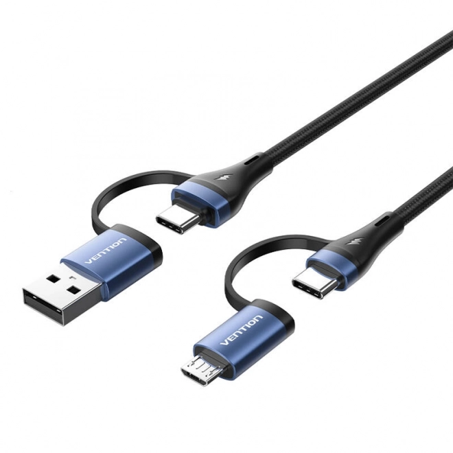 Kábel Vention 4 v 1 USB 2.0, 1 m, čierny