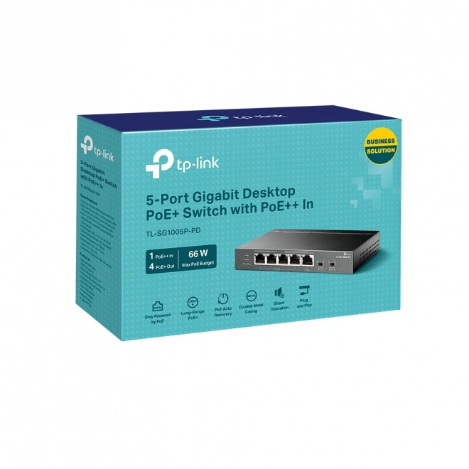 Sieťový prepínač TP-Link TL-SG1005P-PD s 5 gigabitovými portmi PoE