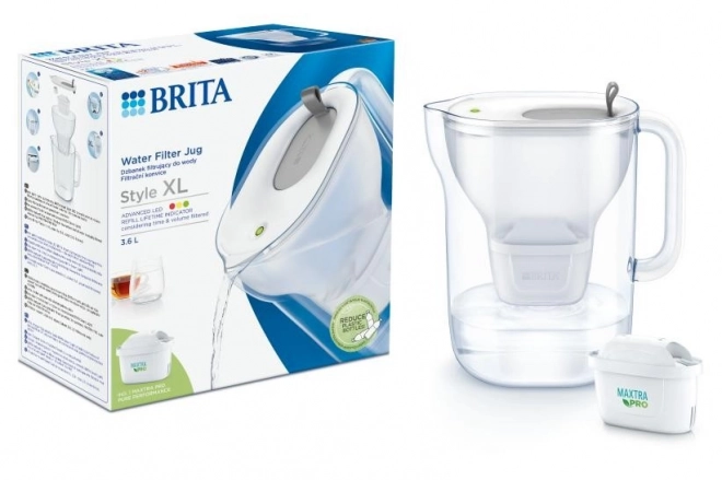 Filtračná kanvica Brita Style XL 3,6l sivá