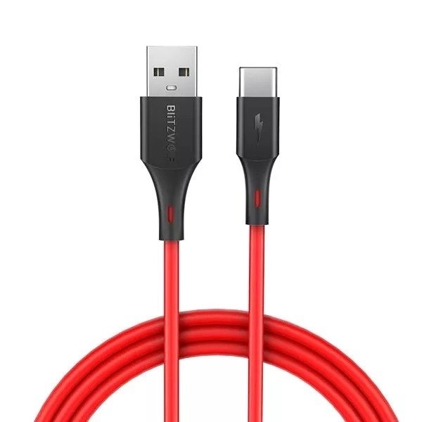 USB-C kábel BlitzWolf 3A 1,8 m - červený