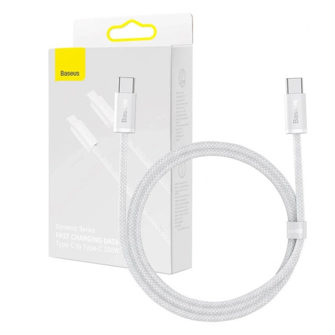 Baseus USB-C kábel na USB-C, 100 W, biely