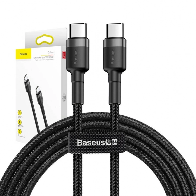 Kábel Baseus Cafule USB-C bleskové nabíjanie 2m šedo-čierny