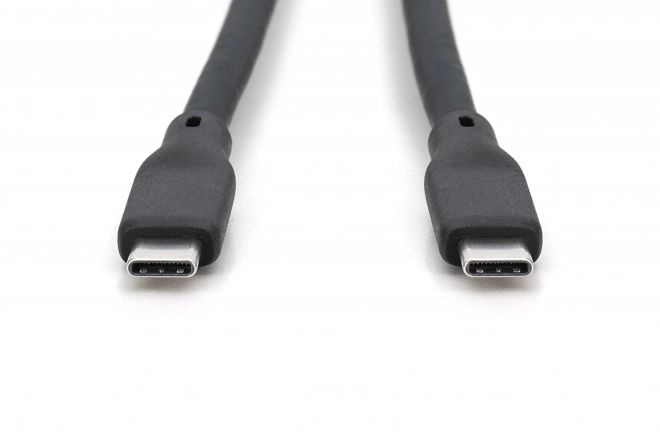 Silikónový spojovací kábel USB-C - USB-C, USB 4 Gen3 40G 8K 240W, 0,5m čierny