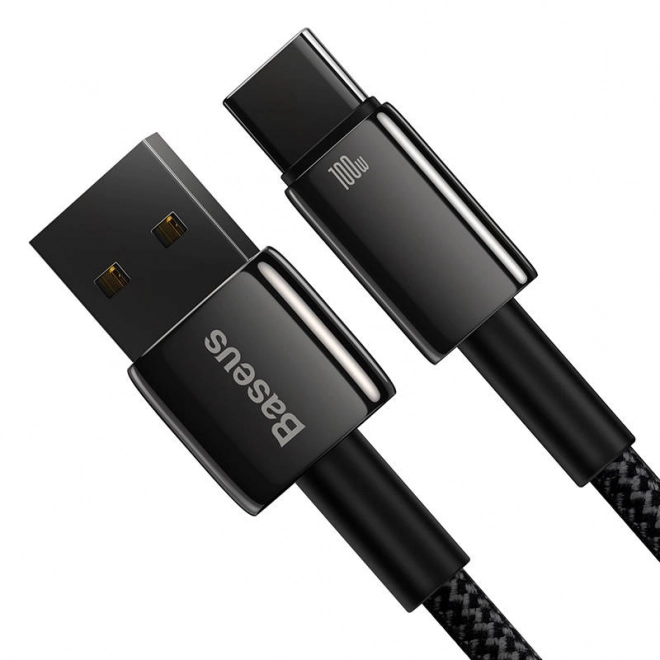 Kabel Baseus Tungsten Gold USB-C 100W 2m čierny