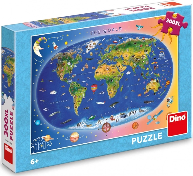 Dino detská mapa puzzle 300 XL dielikov
