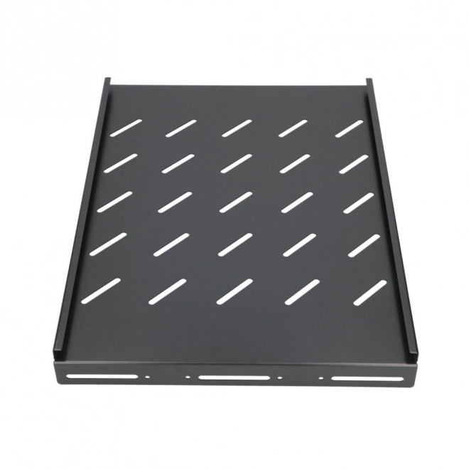 Čierna polica 1U pre 19" rack skrine s hĺbkou 600 mm