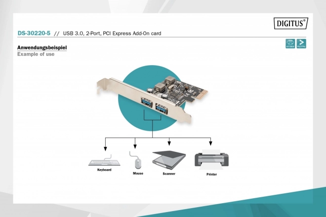 Usb 3.0 kontrolér PCIe s nízkym profilom