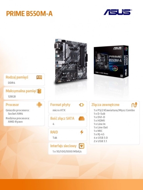 Základná doska ASUS Prime B550M-A AM4