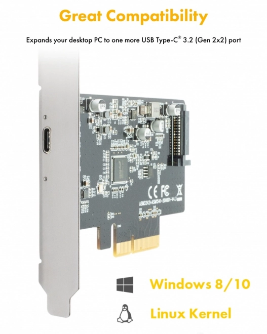 Karta PCIe s USB Type-C 3.2