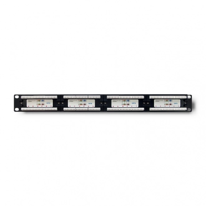 Patch panel rack 24 portov kat.6 UTP čierny