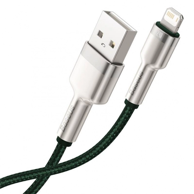 USB kábel pre Lightning Baseus Cafule 2,4 A 1 m zelený