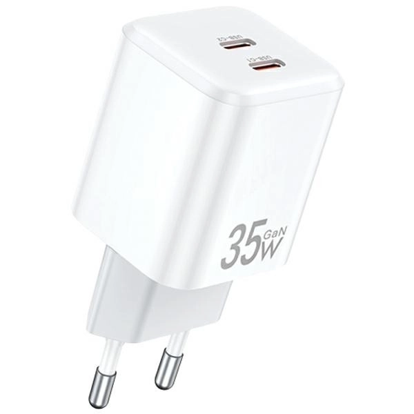 Sieťová nabíjačka 35W 2xUSB-C biela