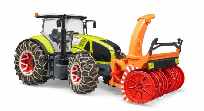 Bruder traktor Class Axion 950 so snežnou frézou