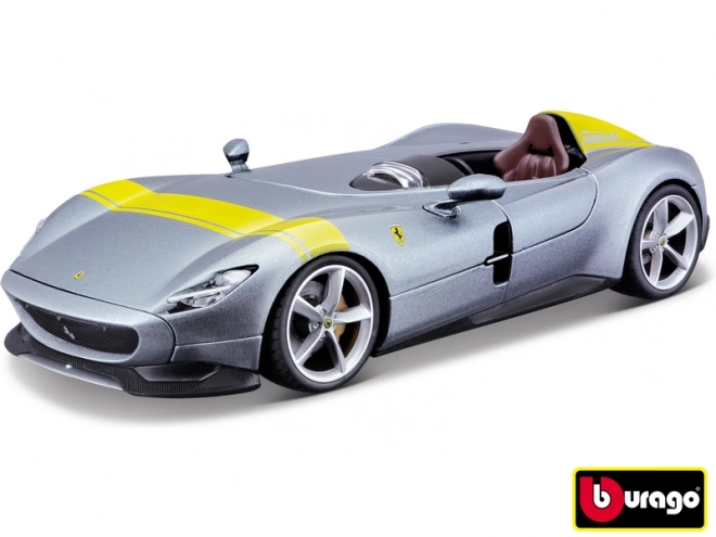 Ferrari Monza SP1 model v striebornej a modrej farbe 1:24