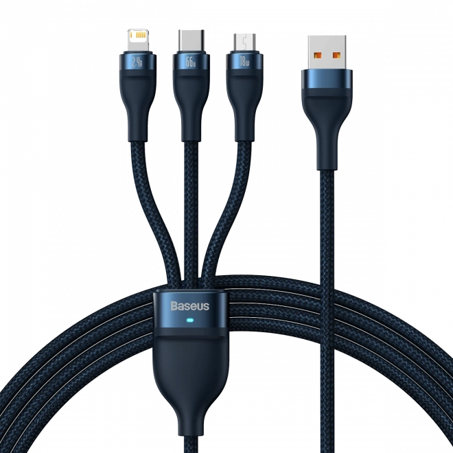 Kábel Baseus Flash Series USB-C, Micro, Lightning 66W