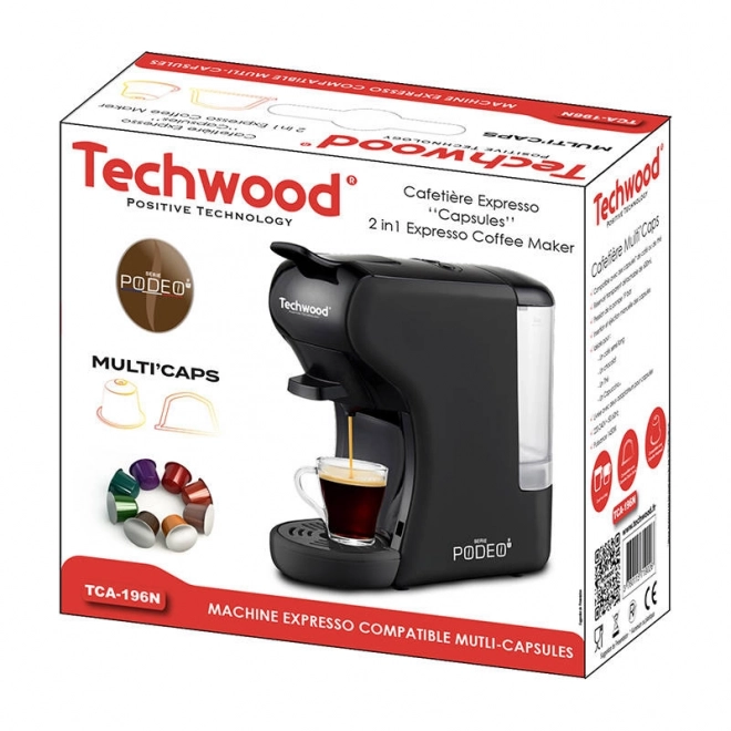 Kapsulový kávovar Techwood čierny