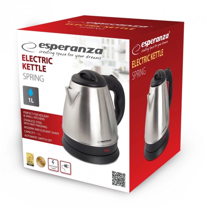Rýchlovarná kanvica Esperanza Spring 1.0L inox
