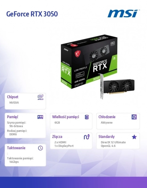 Grafická karta MSI GeForce RTX 3050 6GB GDDR6