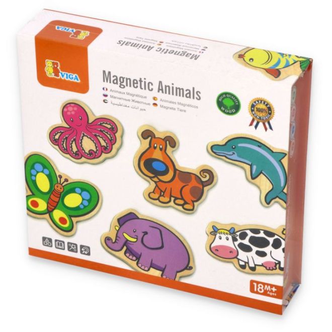 Drevené magnetky 20 ks - zvieratká