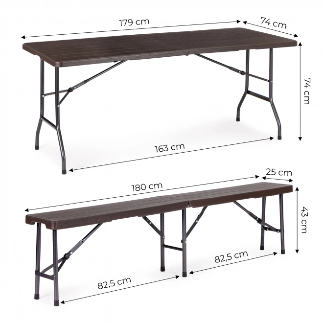 Cateringový stôl 180 cm + 2 lavice ModernHome