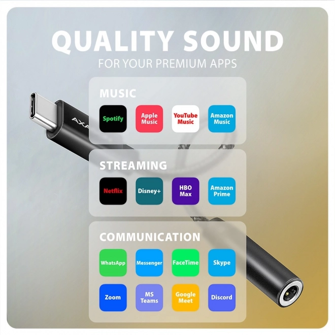 Zariadenie na zvýšenie kvality zvuku AXAGON ADA-HC USB-C 3.5mm