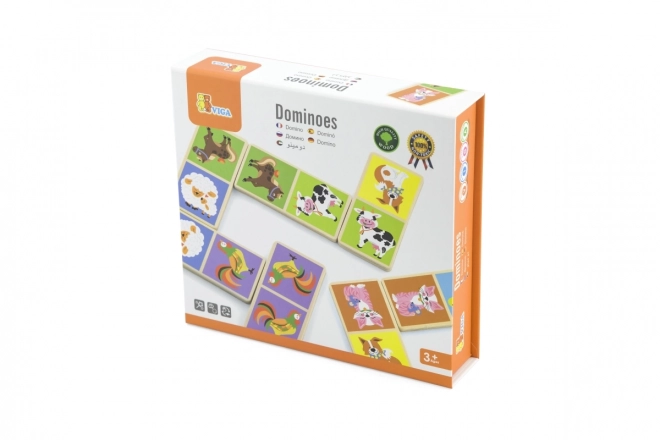 Viga Drevené domino Farma 28 kusov Montessori
