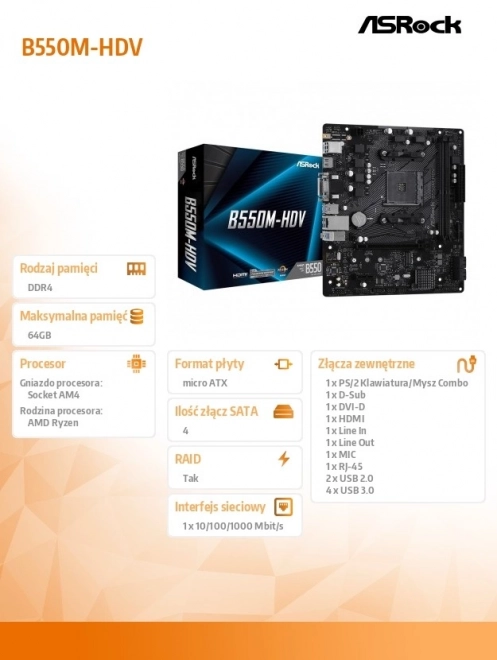 Základná doska ASRock B550M-HDV