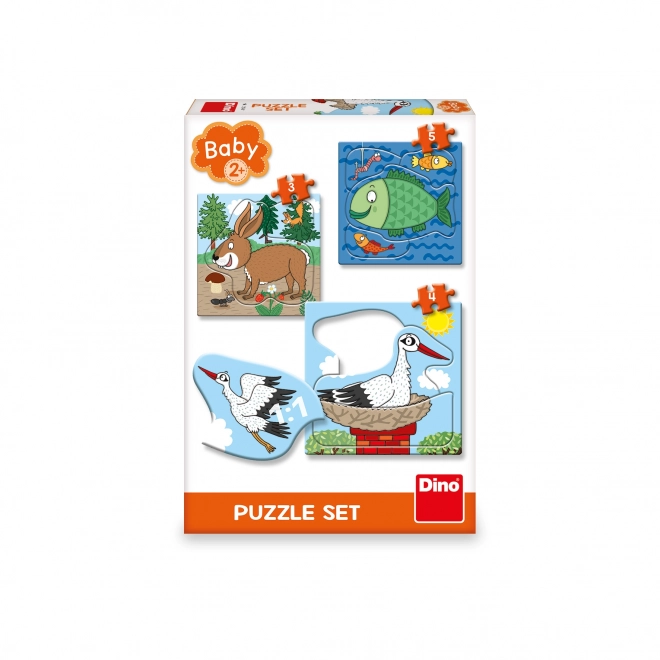 Dino Baby puzzle Zvieratká: Kde žijú? 3v1