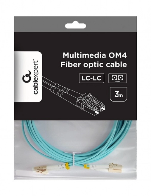 Optický kábel multimódový duplex OM4 50/125, LC/LC, 3m
