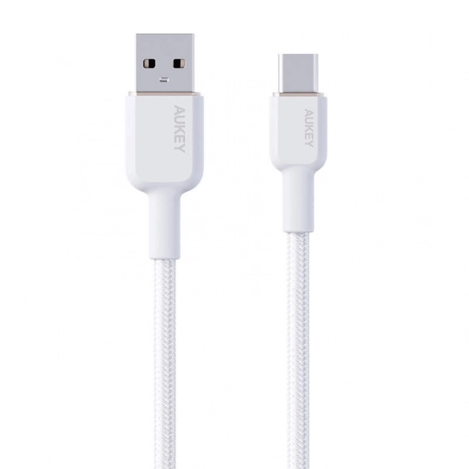 Kábel Aukey USB-A na USB-C 1 m biely