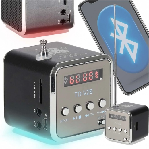 Prenosné akumulátorové rádio a bluetooth reproduktor s LCD