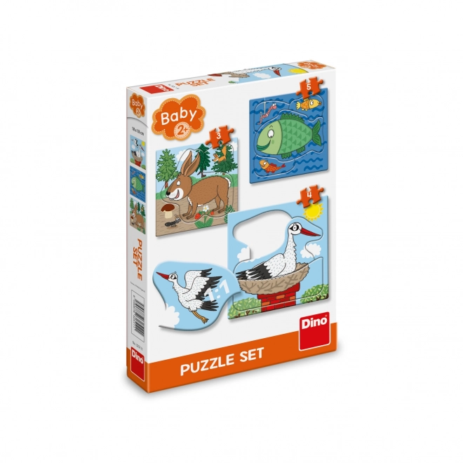 Dino Baby puzzle Zvieratká: Kde žijú? 3v1