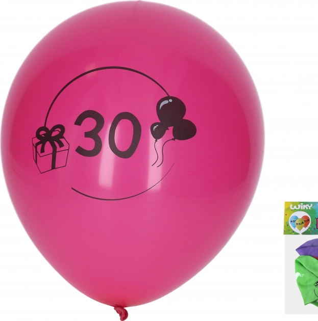 Nafukovacie balóniky 30 cm s číslom 30 – sada 5 ks