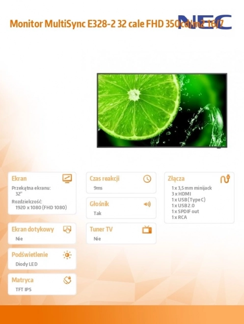 Multimedia monitor NEC MultiSync E328 32''