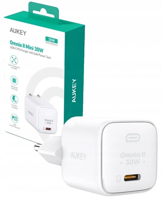 Biela USB-C GaN Nabíjačka Omnia 30W