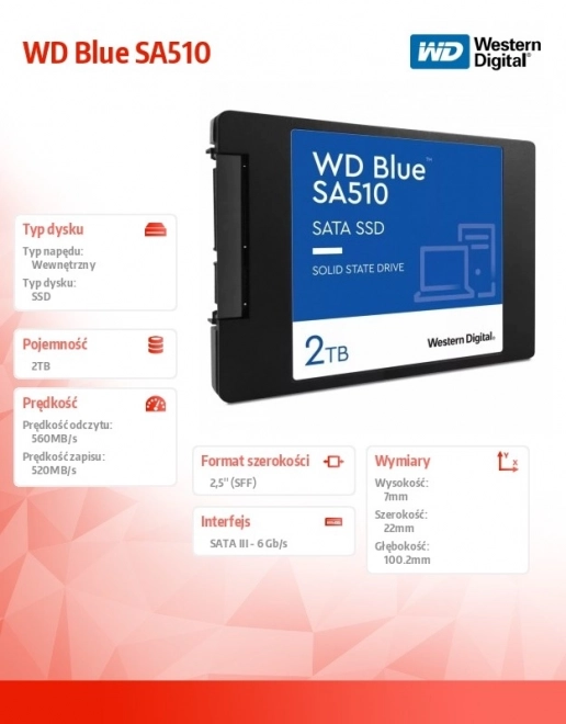 Interný SSD disk WD Blue SA510 2TB