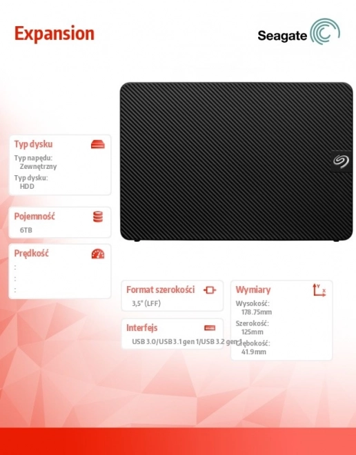 Externý pevný disk Seagate Expansion 6TB čierny