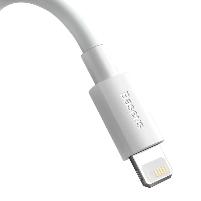 Baseus Dátový Kábel Simple Wisdom USB na Lightning 2.4A 1.5m - biely (2 kusy)