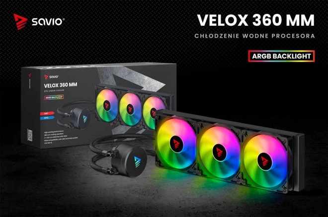 Vodný chladič Savio VELOX 360 MM s RGB