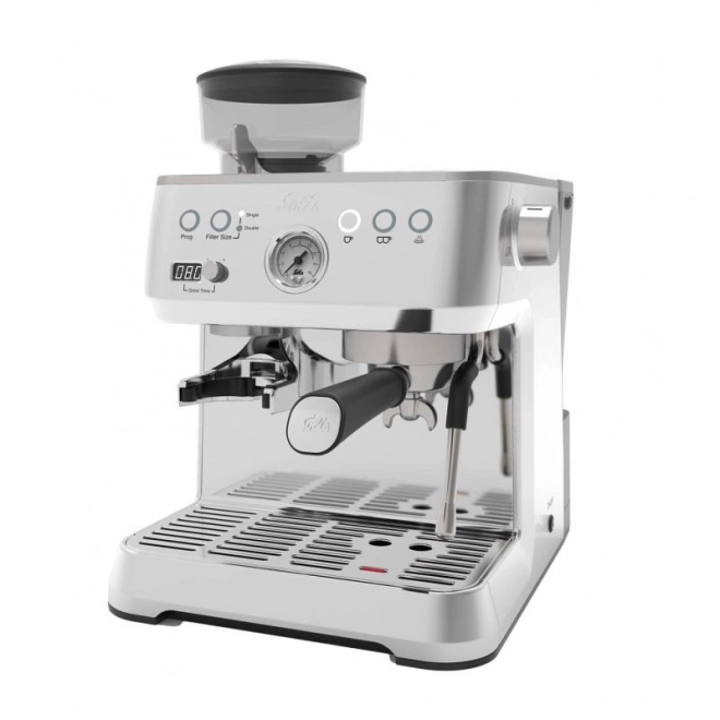 Espresso kávovar Solis Grind & Infuse Perfetta strieborný