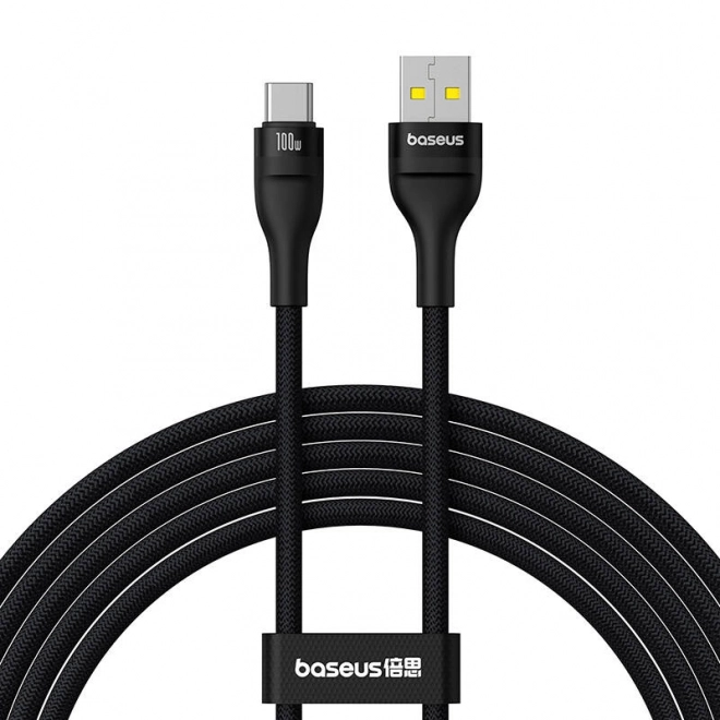 Nabíjací kábel Baseus Flash 2 USB na USB-C 100W čierny 2m