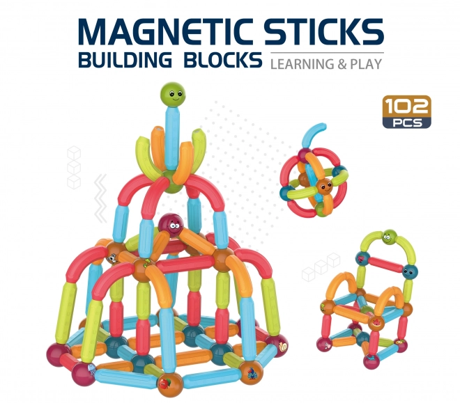 Magnetické stavebné bloky - sada 102 prvkov