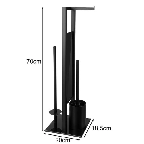 Stojan na toaletný papier so stojanom na WC kefu a držiakom rolky