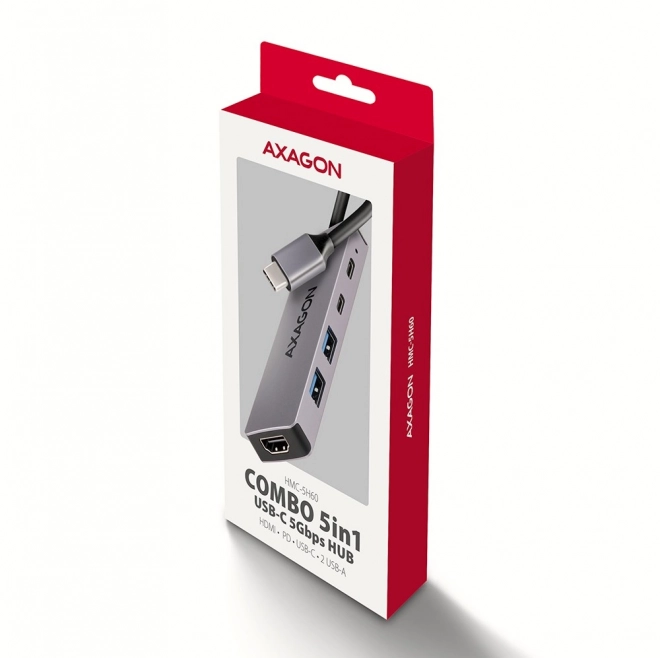 Viacportový USB-C hub AXAGON HMC-5H60 5v1
