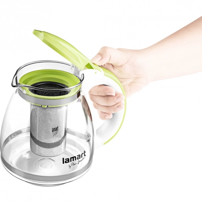 Sklenený džbánok s varičom 1,5L zelený