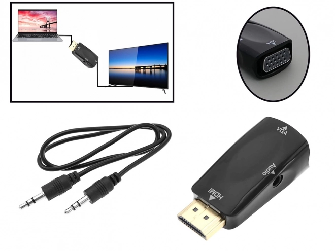 Konvertor z HDMI na VGA s audio