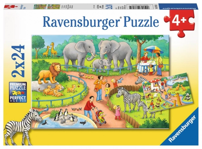 Ravensburger: Puzzle 2v1 - Deň v zoo