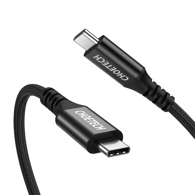 Robustný Čierny USB-C Kábel na Rýchly Prenos a Nabíjanie 2m