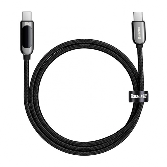 Baseus kábel USB-C na USB-C s displejom 100W 1m čierny