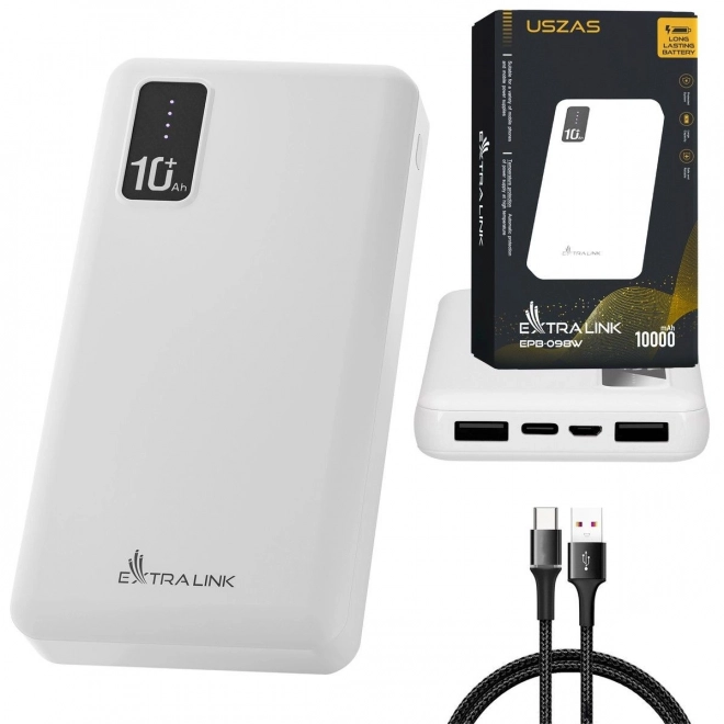 Prenosná batéria Extralink 10000 mAh biela